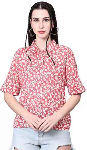 Shirt Floral,Pink