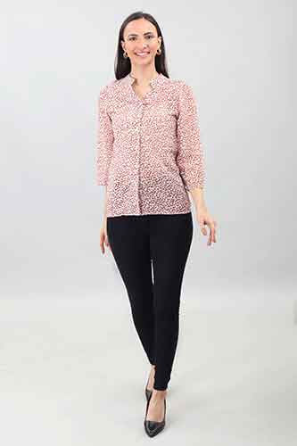 Shirt Style Top V Neck, Mutli